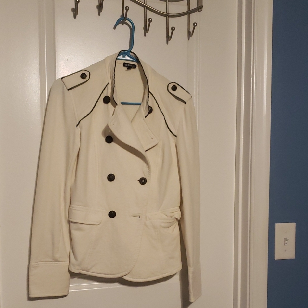 Women's White Double-Breasted Jacket